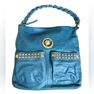 Sharif NWOT Green Shoulder Bag with Gold Hardware and Jaguar Emblem